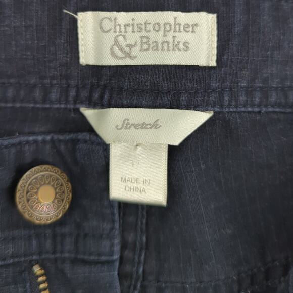 EUC Christopher & Banks Cotton Blend Capris Womens Size 12 Stretchy Pockets - Picture 7 of 8